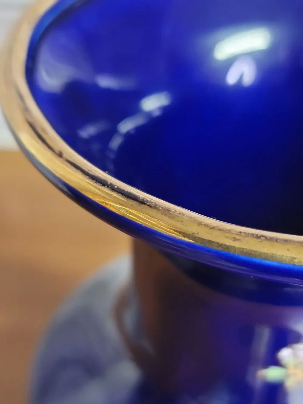Japanese Cobalt Blue Peacock Vase
